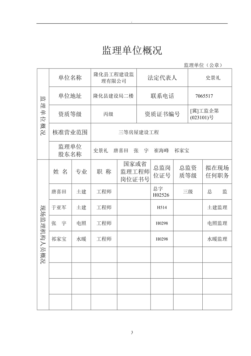 河北省监理备案表_第3页