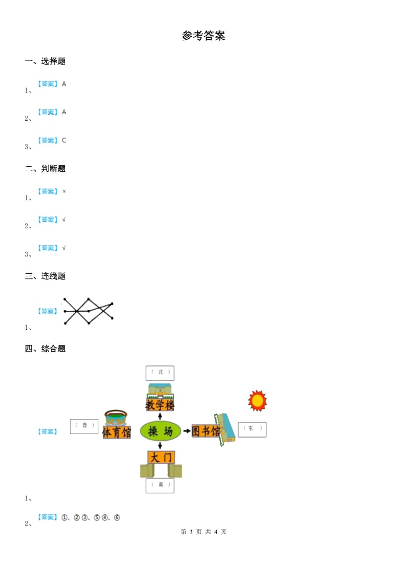 四川省科学二年级上册3.太阳的位置和方向_第3页