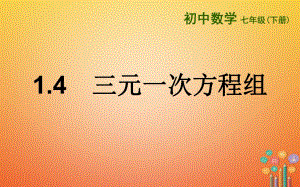 山東詩營市墾利區(qū)郝家鎮(zhèn)七年級數(shù)學(xué)下冊1.4三元一次方程組課件新版湘教版