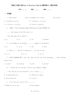 英語(yǔ)八年級(jí)上冊(cè)Unit 9 Section A(3a-3c)課時(shí)練習(xí)（青島專版）