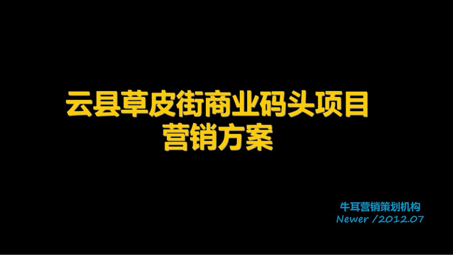 2012云南省云县草皮街商业码头项目营销方案_第1页