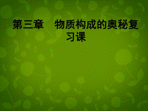 江蘇省常州市新北區(qū)實驗學校九年級化學上冊《第三章物質(zhì)構(gòu)成的奧秘》復習課件（新版）滬教版