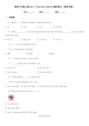 英語八年級上冊Unit 7 Section A(3a-3c)課時練習(xí)（青島專版）