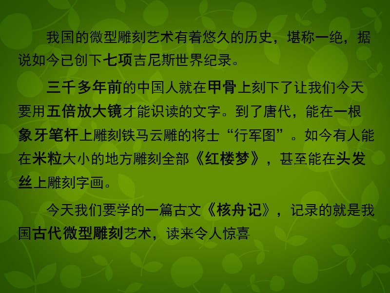 江蘇省蘇州市高新區(qū)第三中學(xué)校八年級語文下冊13《短文兩篇之核舟記》課件蘇教版_第1頁