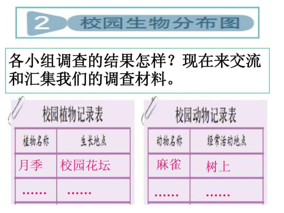 教科版科學(xué)六年級(jí)上冊(cè)《校園生物分布圖》PPT_第1頁(yè)