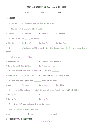 英語(yǔ)九年級(jí)UNIT 11 Section A課時(shí)練習(xí)