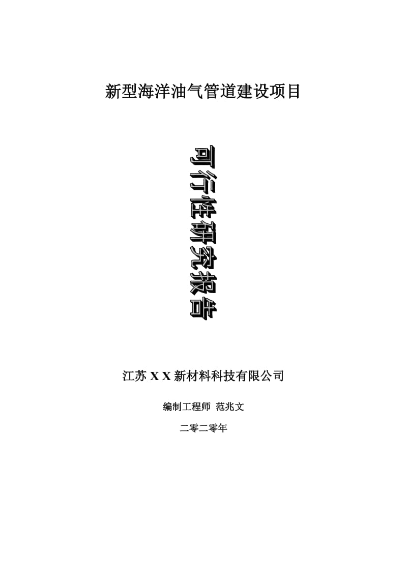 新型海洋油气管道建设项目可行性研究报告-可修改模板案例_第1页