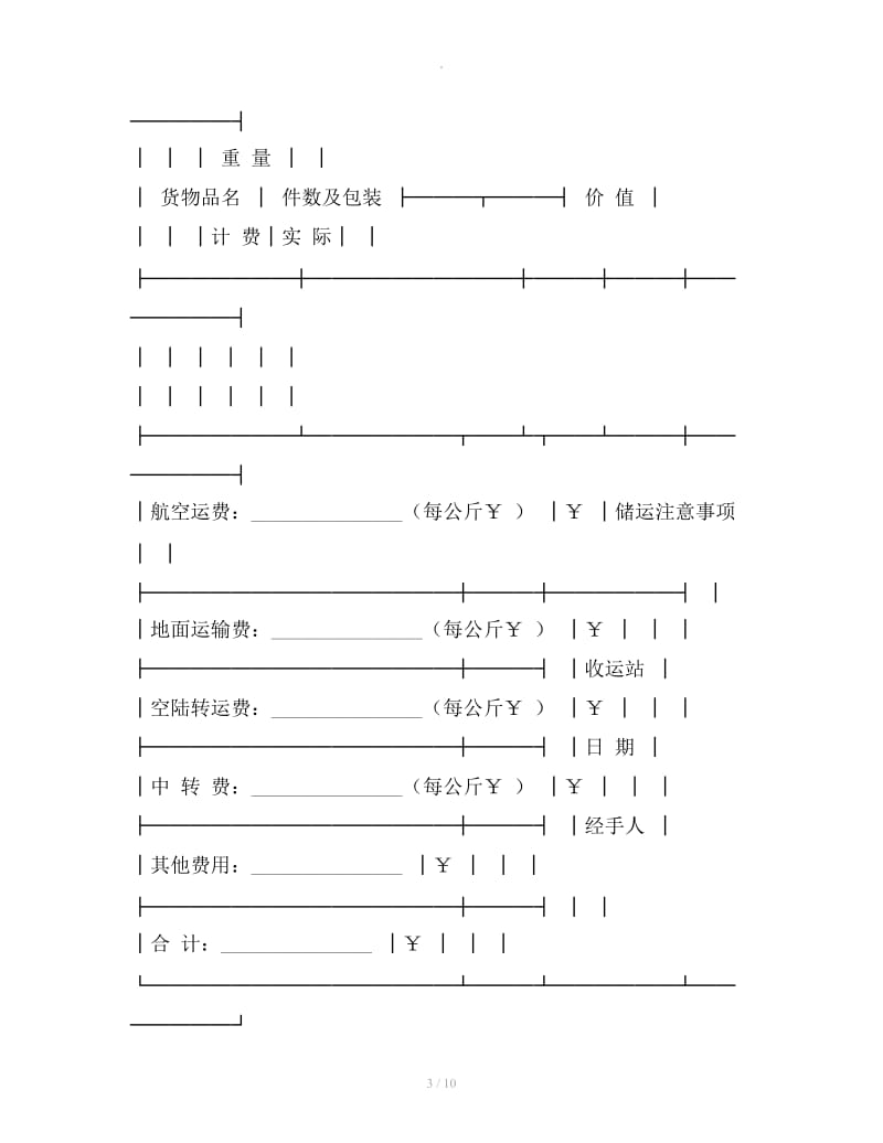 中国民用航空货运单_第3页