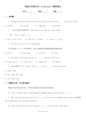 英語九年級UNIT 13 Section A課時練習(xí)