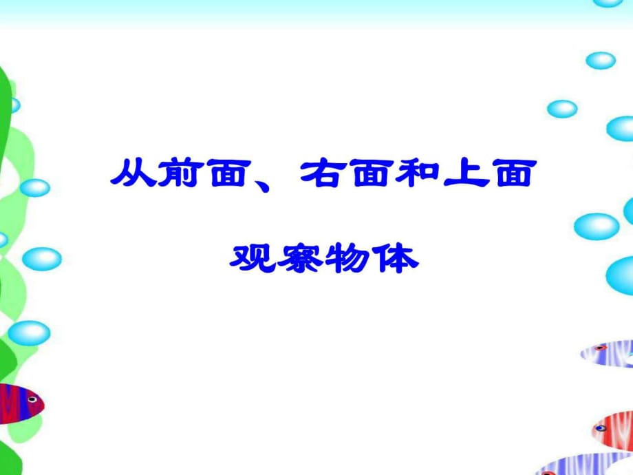 苏教版四年级上册《从前面、右面和上面观察物体》_第1页