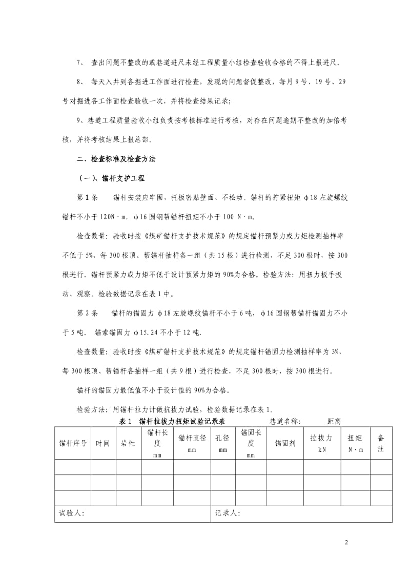 掘进巷道工程质量验收制度_第2页