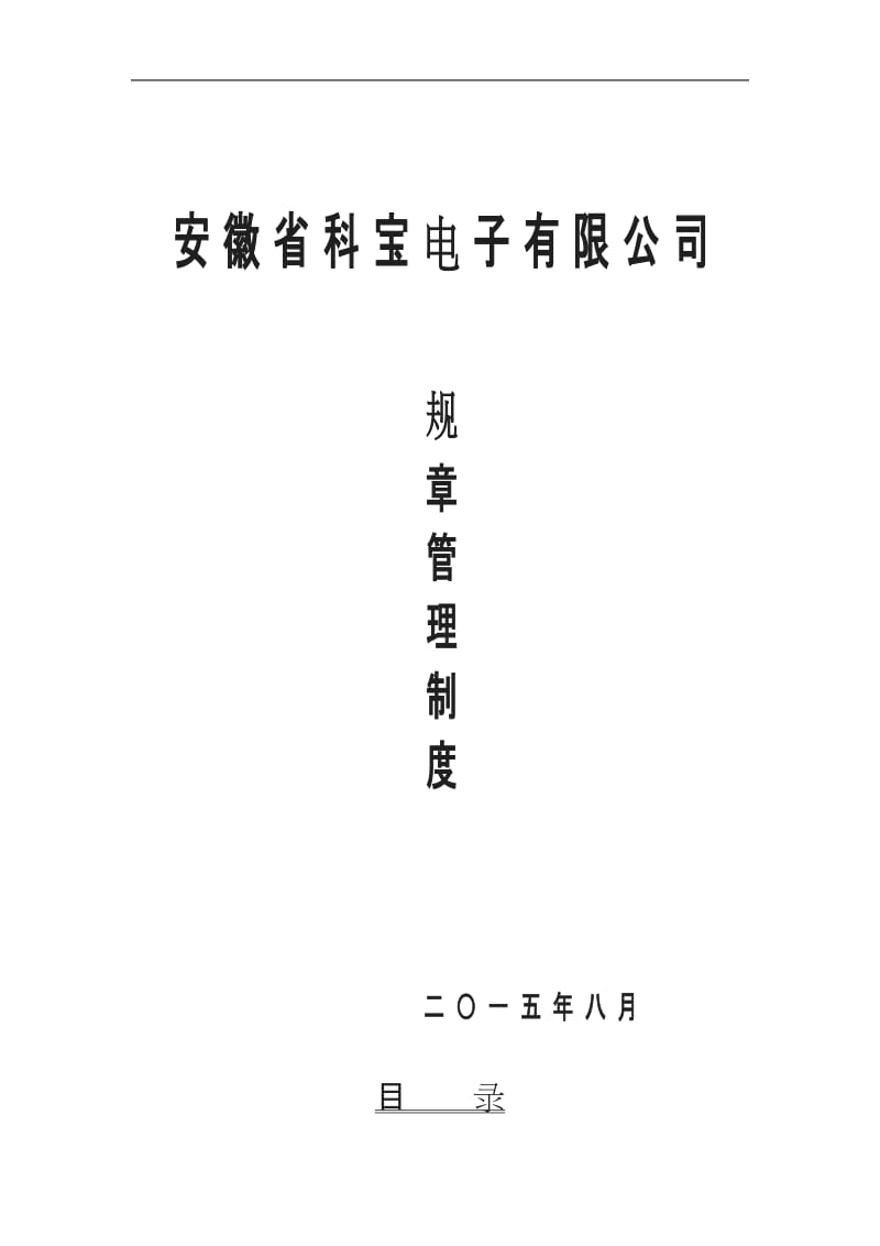 安徽科宝集团日常管理制度范文_第1页