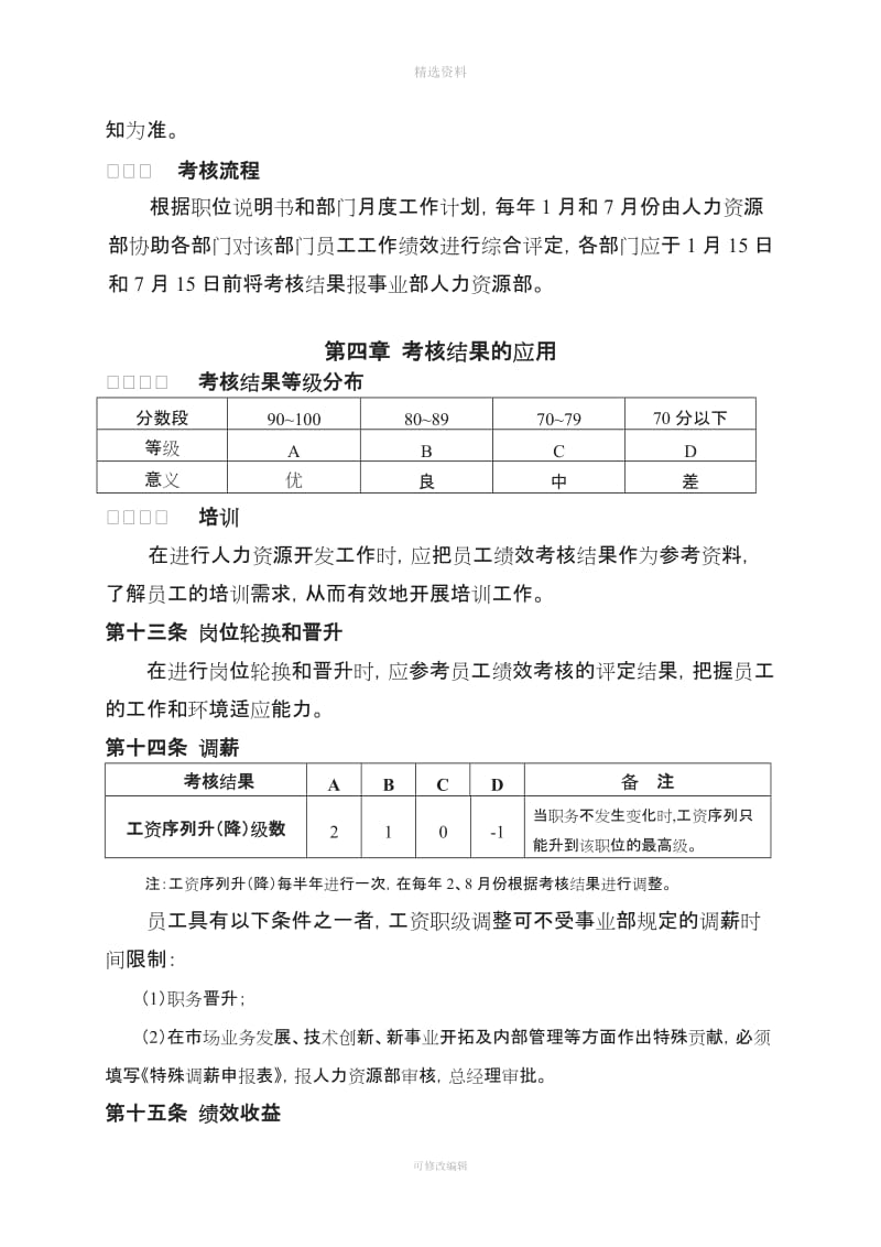 公司制度管理员工绩效考核管理办法_第3页