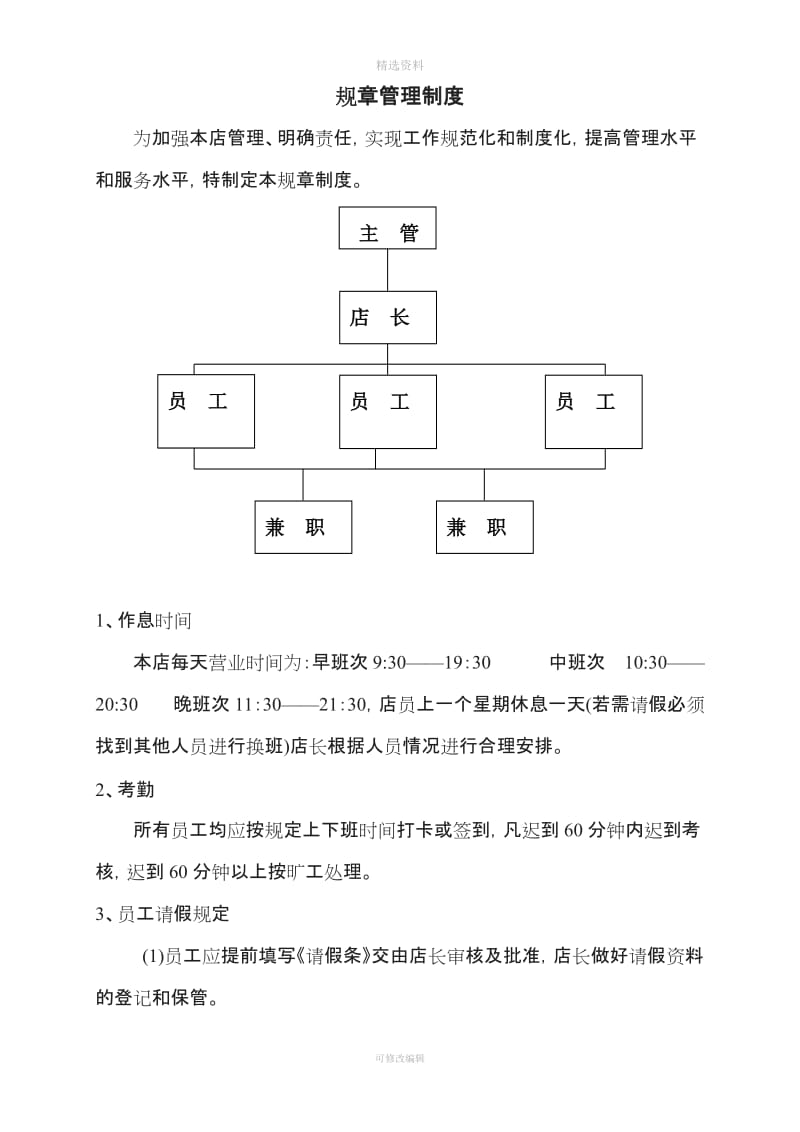 奶茶店管理制度及职责_第1页