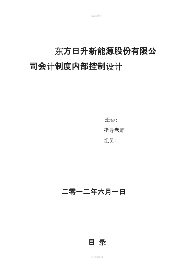 东方日升企业会计制度设计_第1页