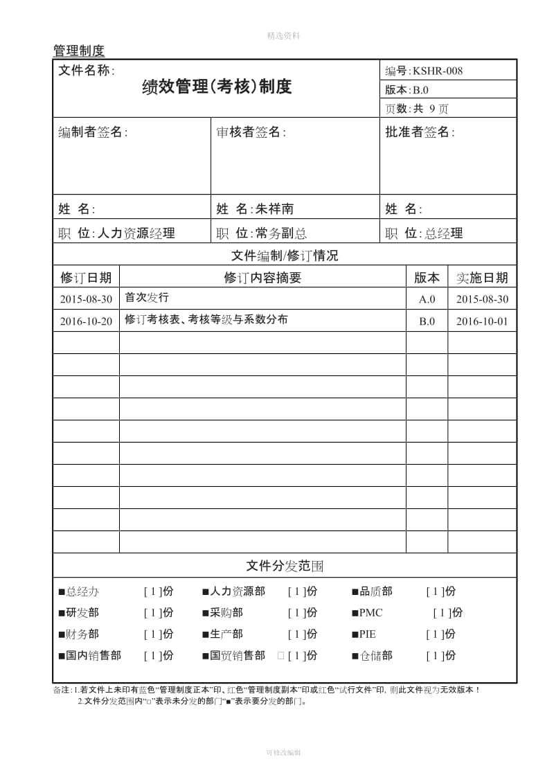 KSHR绩效管理制度分解_第1页