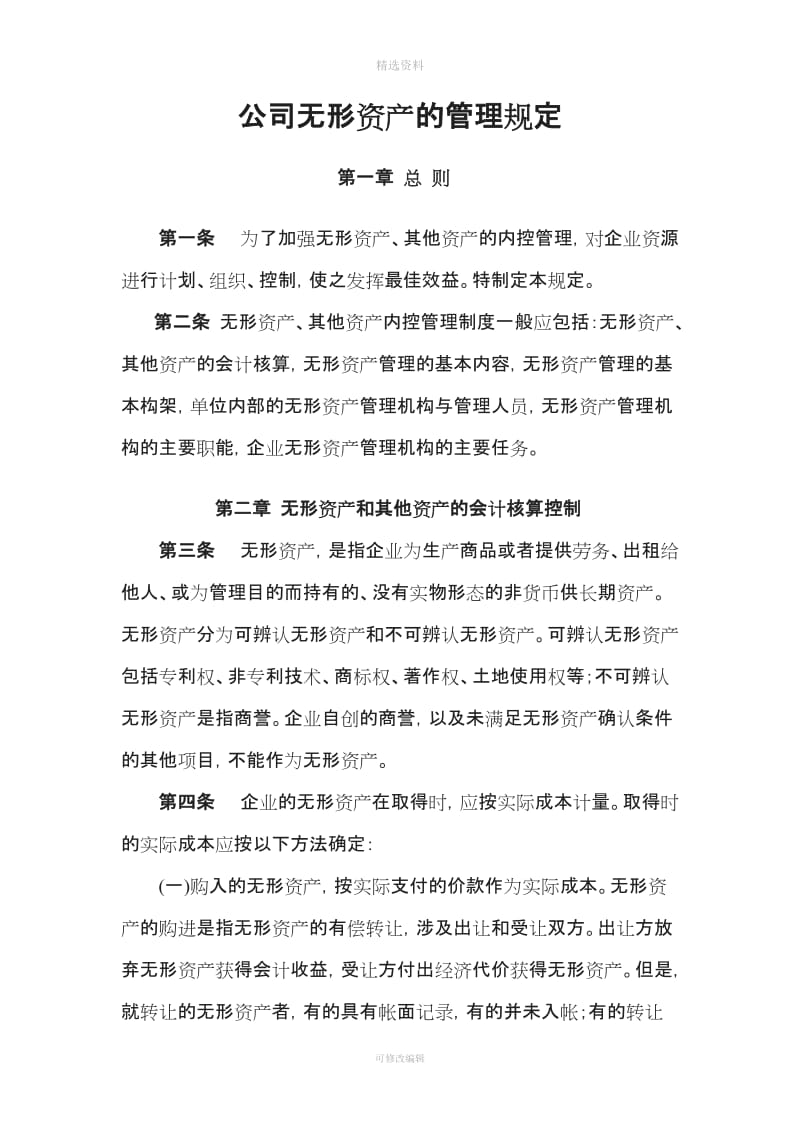 公司无形资产内控管理制度_第1页