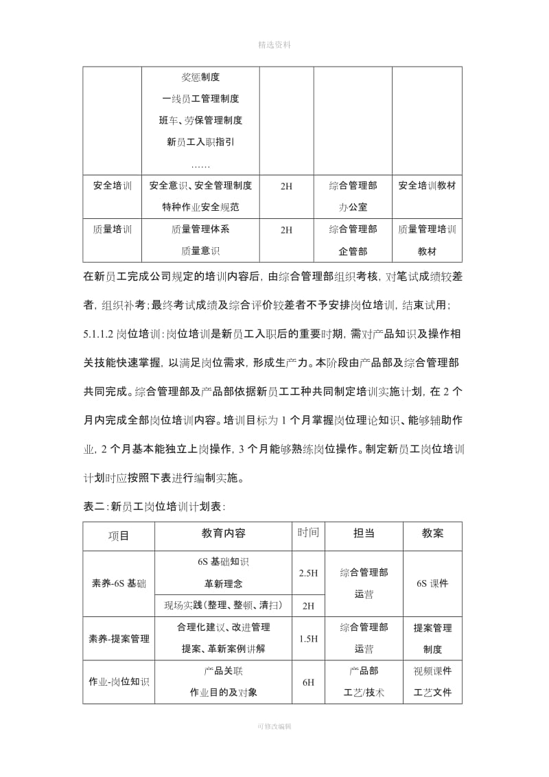 公司新员工及多能工培训管理制度_第3页