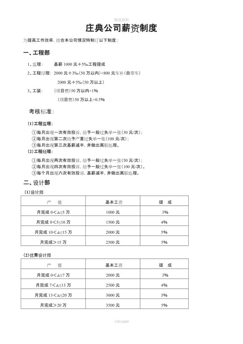 版庄典公司薪资制度_第1页