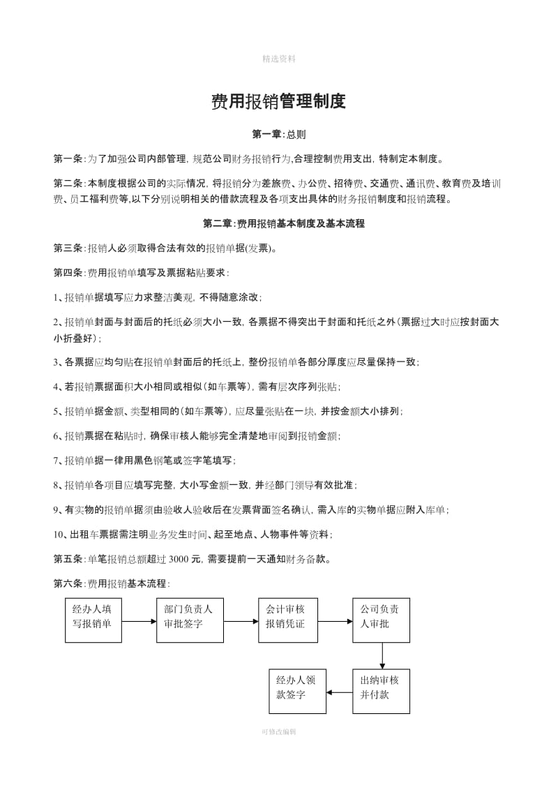 费用报销管理制度(内部)[001]_第1页