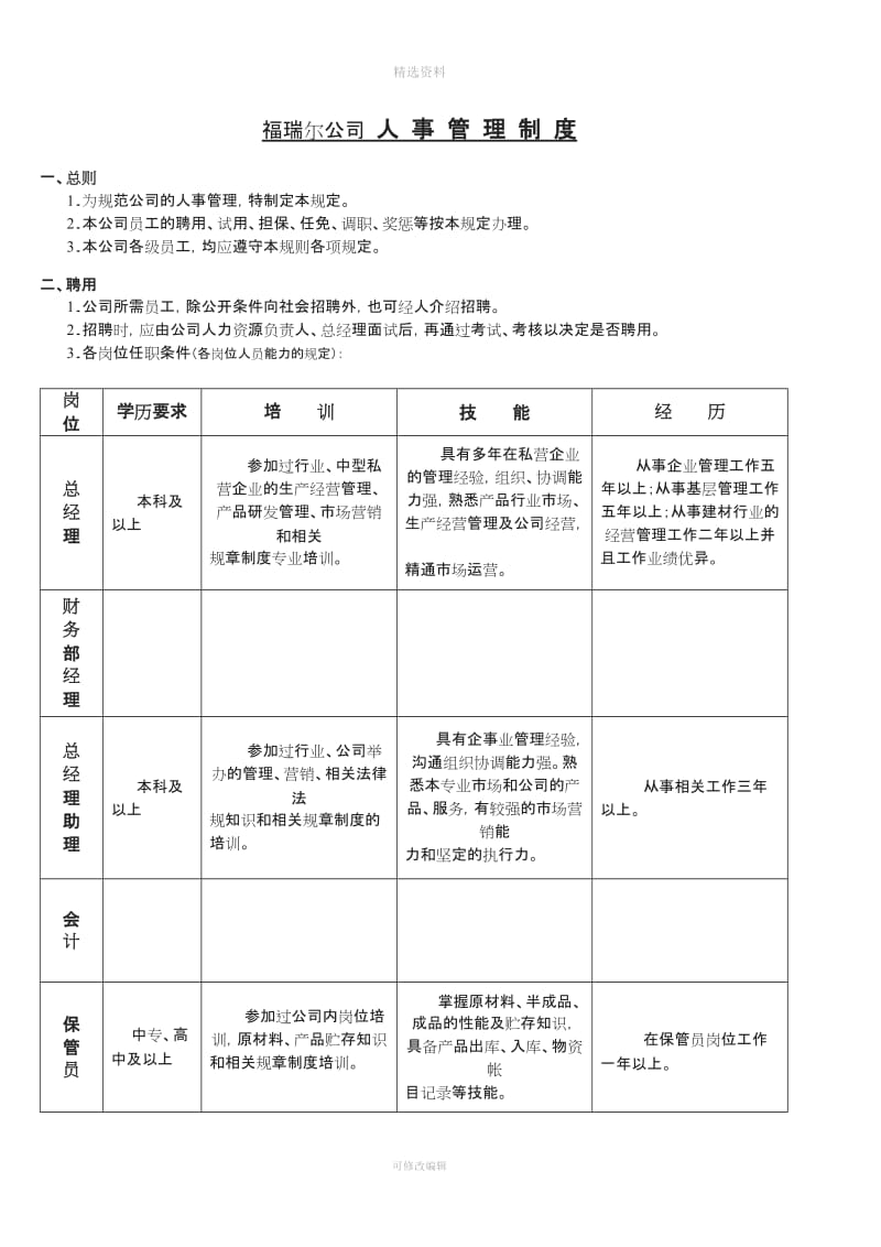 福瑞尔公司管理制度汇编_第2页