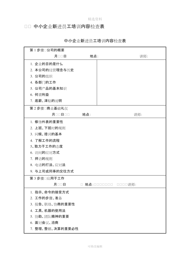 中小企业员工教育培训制度与表格_第3页