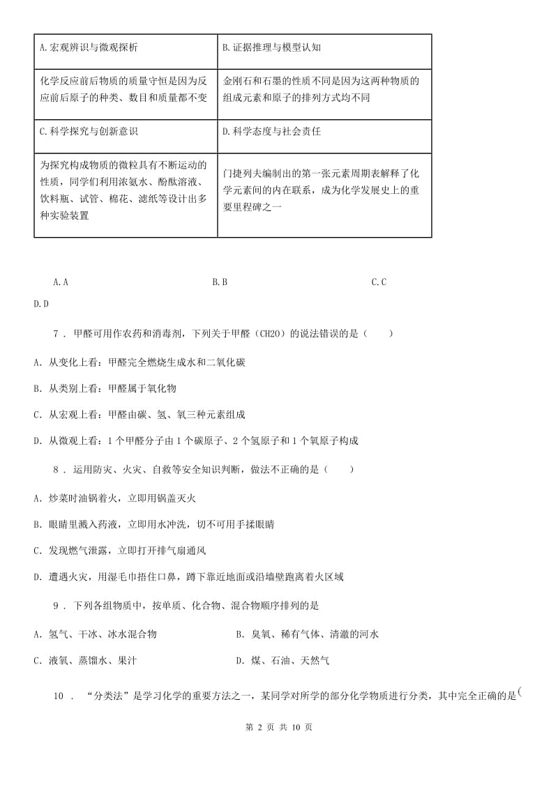 人教版2019年八年级下学期期末考试化学试题（I）卷_第2页