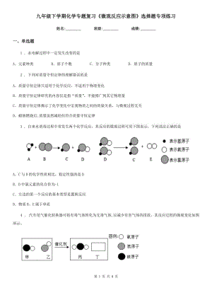 九年級下學期化學專題復(fù)習《微觀反應(yīng)示意圖》選擇題專項練習