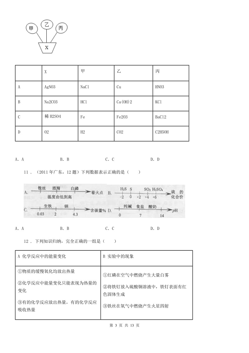 陕西省2019-2020学年九年级下学期中考二模化学试题A卷（模拟）_第3页