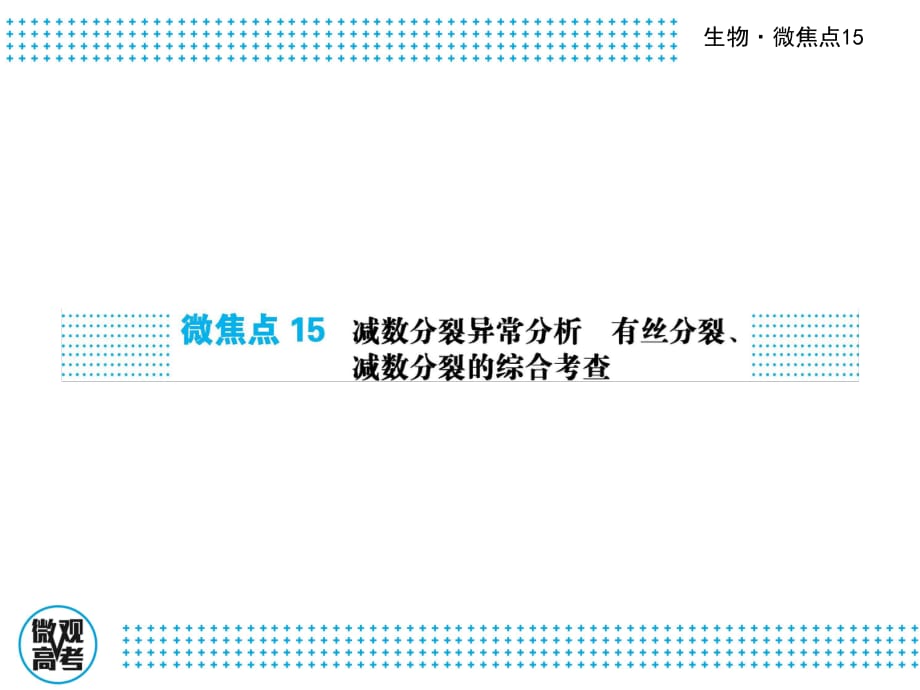 屆高三生物二輪復(fù)習(xí)課件微焦點(diǎn)減數(shù)分裂異常分析 有絲分裂件數(shù)分裂綜合考察ppt課件_第1頁