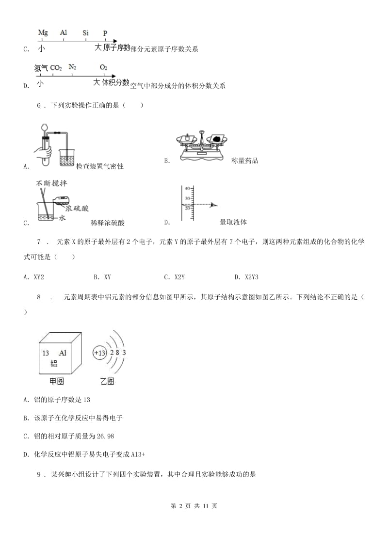 人教版九年级10月月考化学试题_第2页