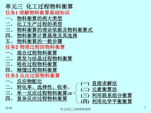 現(xiàn)代化工計算單元3化工過程物料衡算教材