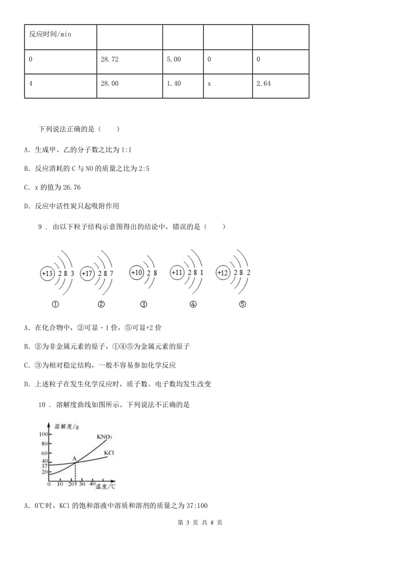 人教版2020版中考二模化学试题B卷（模拟）_第3页