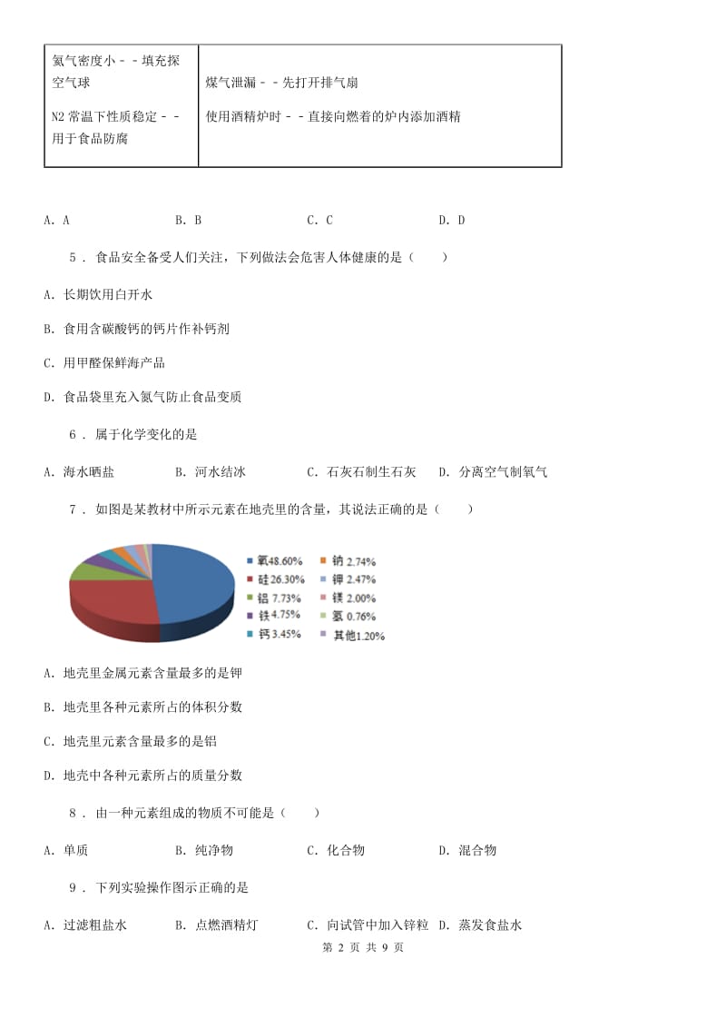 人教版2020年（春秋版）八年级下学期期末考试化学试题B卷_第2页