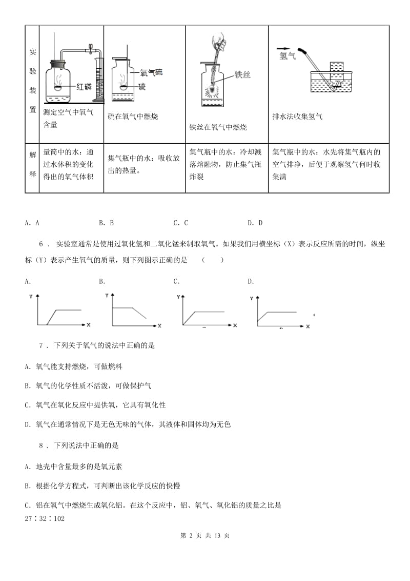 人教版2019版九年级上学期第二次月考化学试题A卷（测试）_第2页