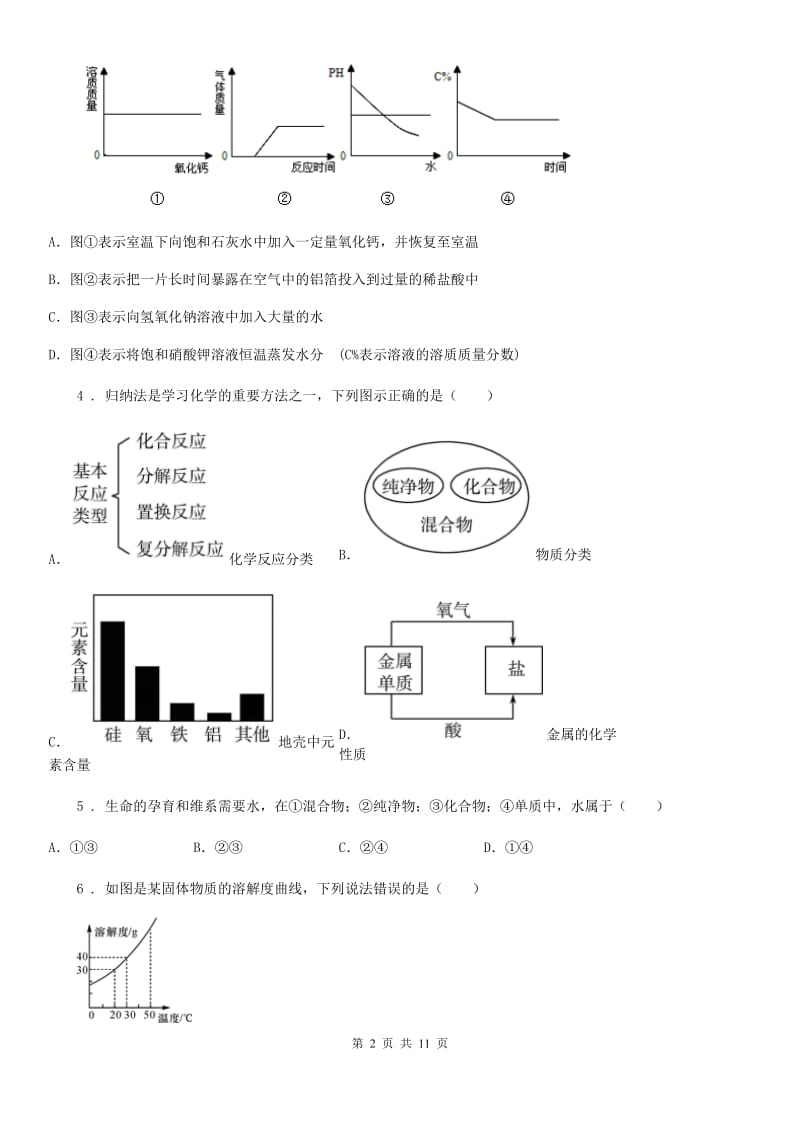 人教版2019-2020学年九年级上学期期中考试化学试题B卷（模拟）_第2页