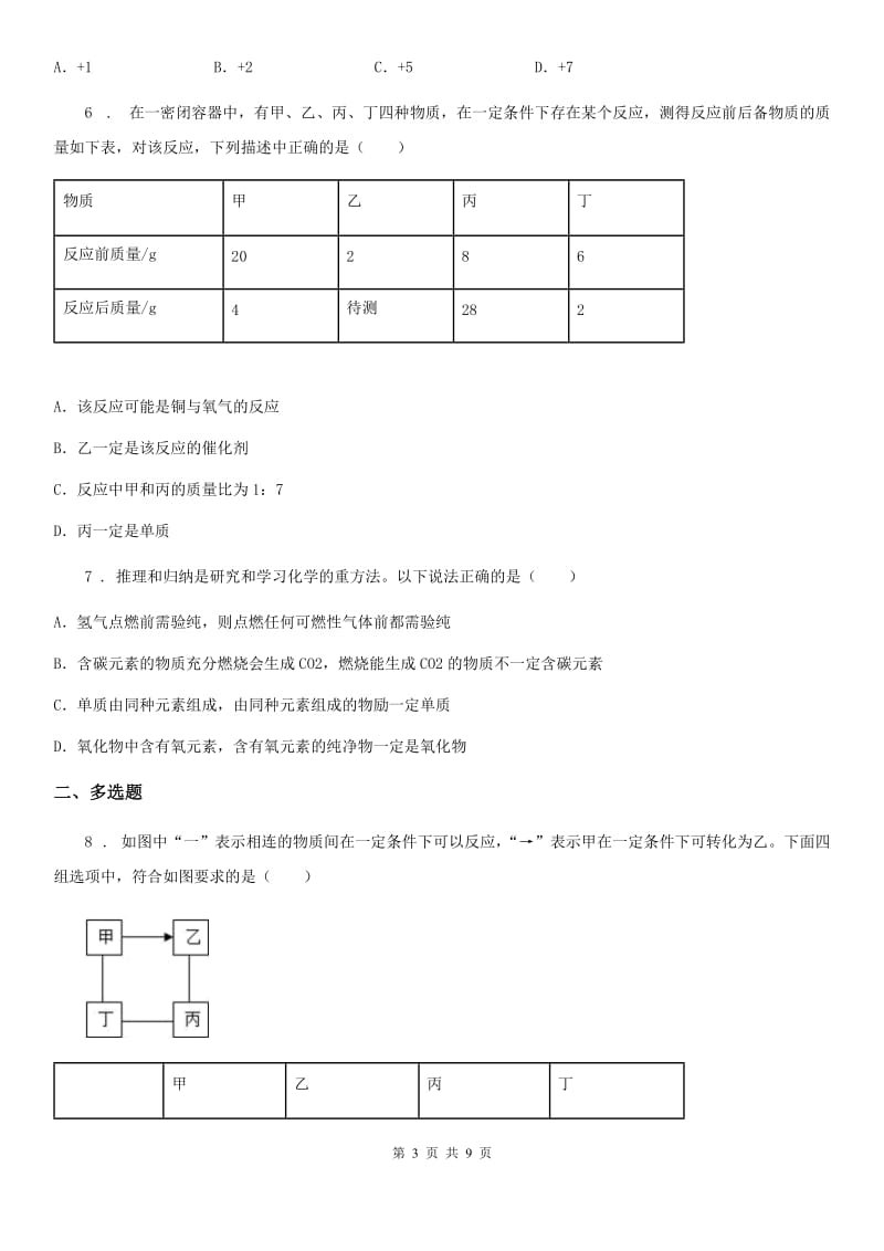 九年级下学期分配生模拟考试化学试题_第3页