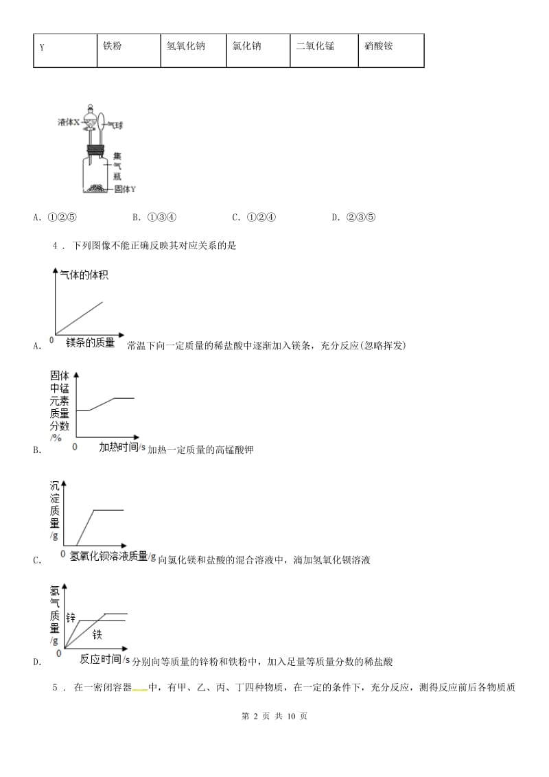 陕西省2019年九年级下学期中考模拟化学试题（II）卷_第2页