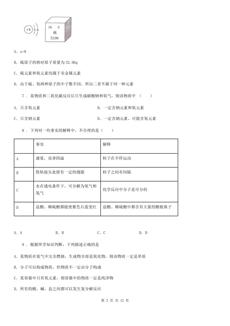 人教版2020版中考化学一模试卷（II）卷_第2页