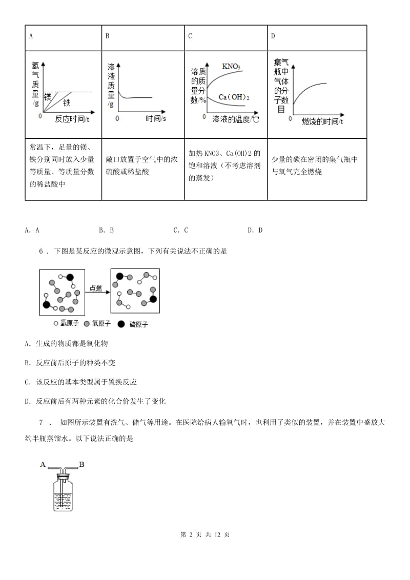 人教版2019年九年级下学期二月月考化学试题（I）卷_第2页