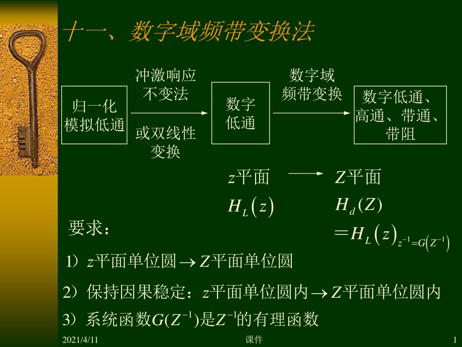 数字信号处理第六章9数字域频带变换法_第1页