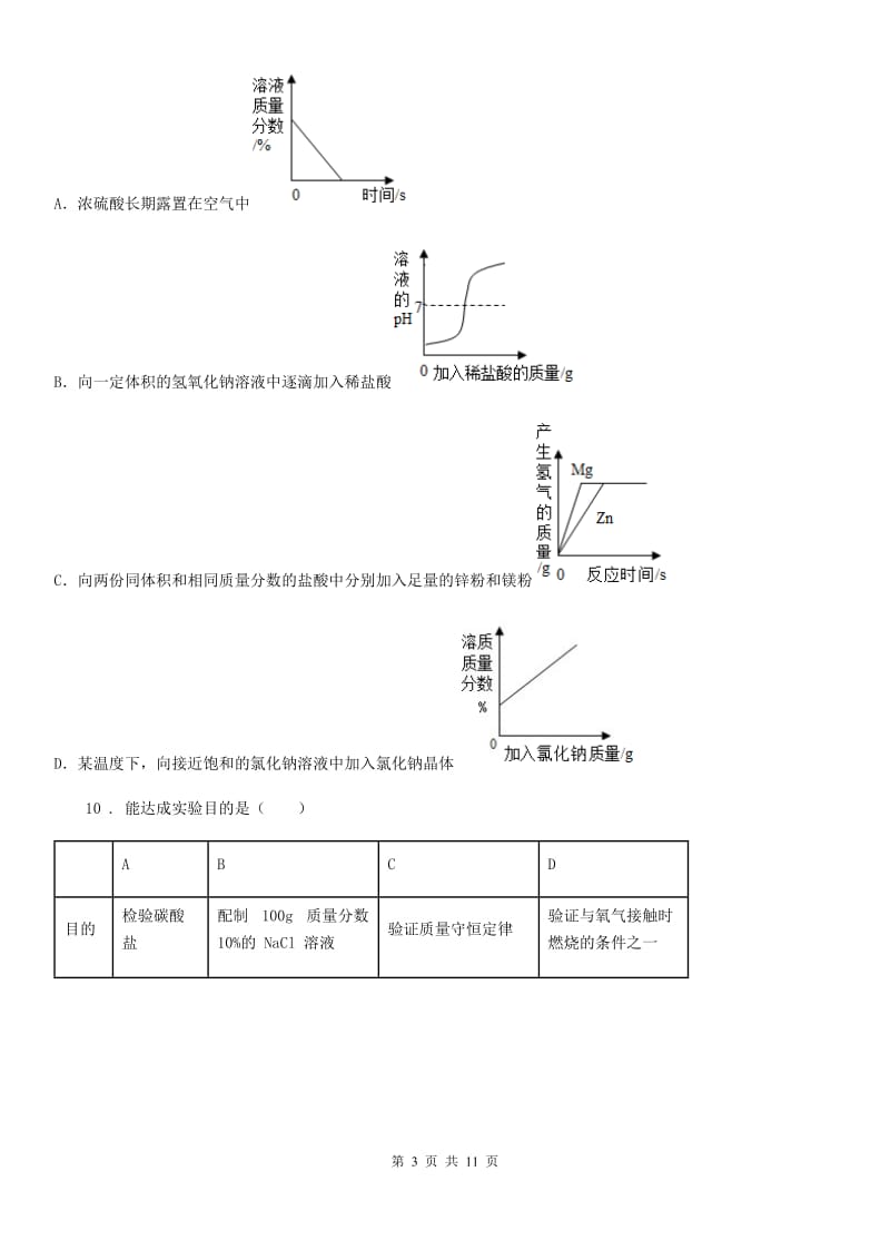 人教版2020年（春秋版）九年级上学期期末化学试题D卷(模拟)_第3页