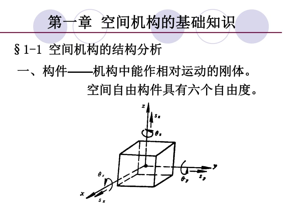 機(jī)構(gòu)學(xué)和機(jī)器人學(xué)1空間機(jī)構(gòu)的基礎(chǔ)知識_第1頁