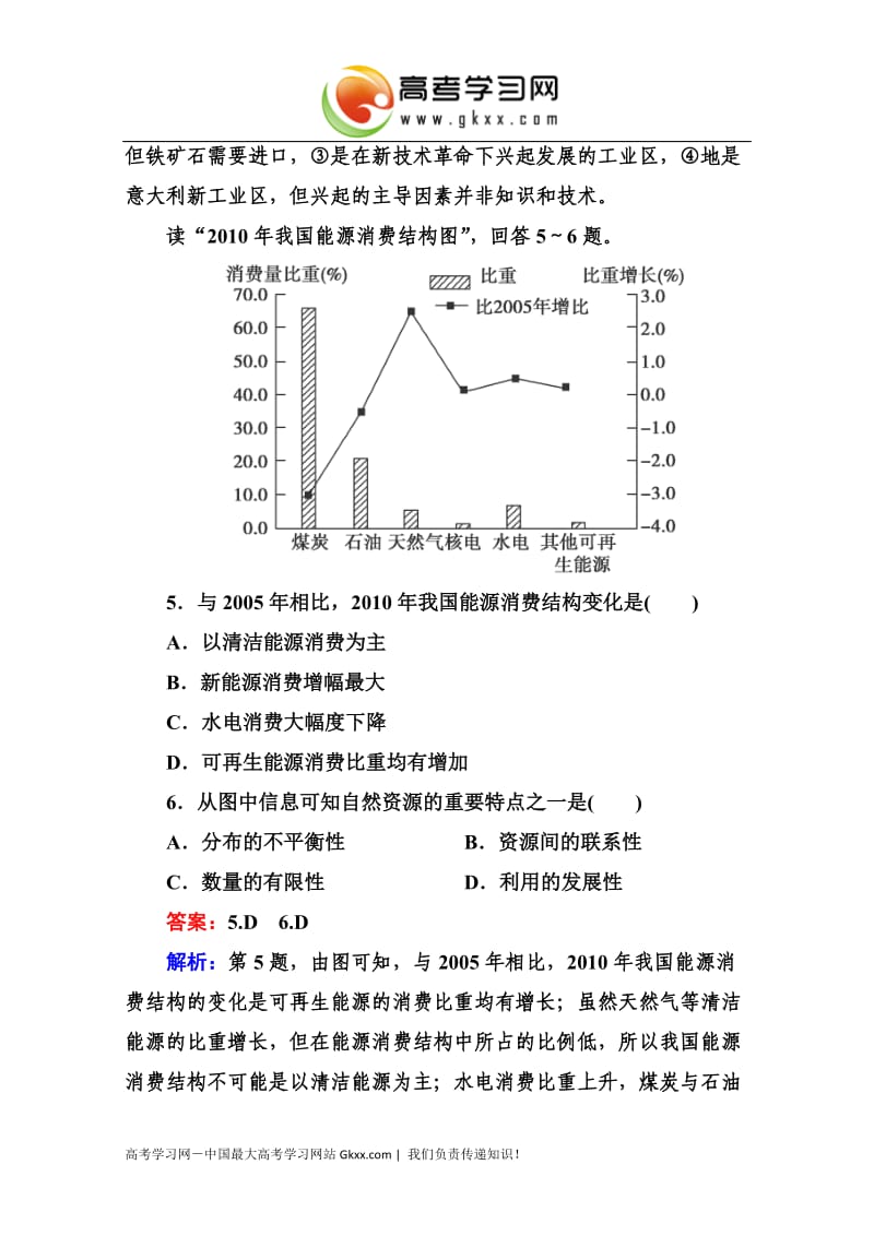 高三地理一轮总复习课时演练 必修1 4-3《自然资源与人类活动》（湘教版）_第3页