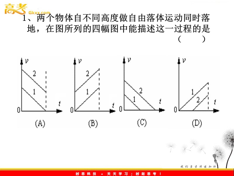 物理必修1《自由落体运动》习题课课件（新人教版）ppt_第3页