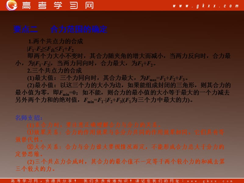 高考物理复习课件（新课标)2.2 力的合成与分解ppt_第3页
