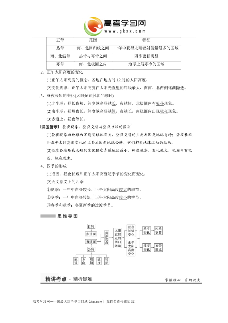 高考地理（湘教版）大一轮复习讲义：必修1 二章 4讲《地球的公转及其地理意义》_第2页