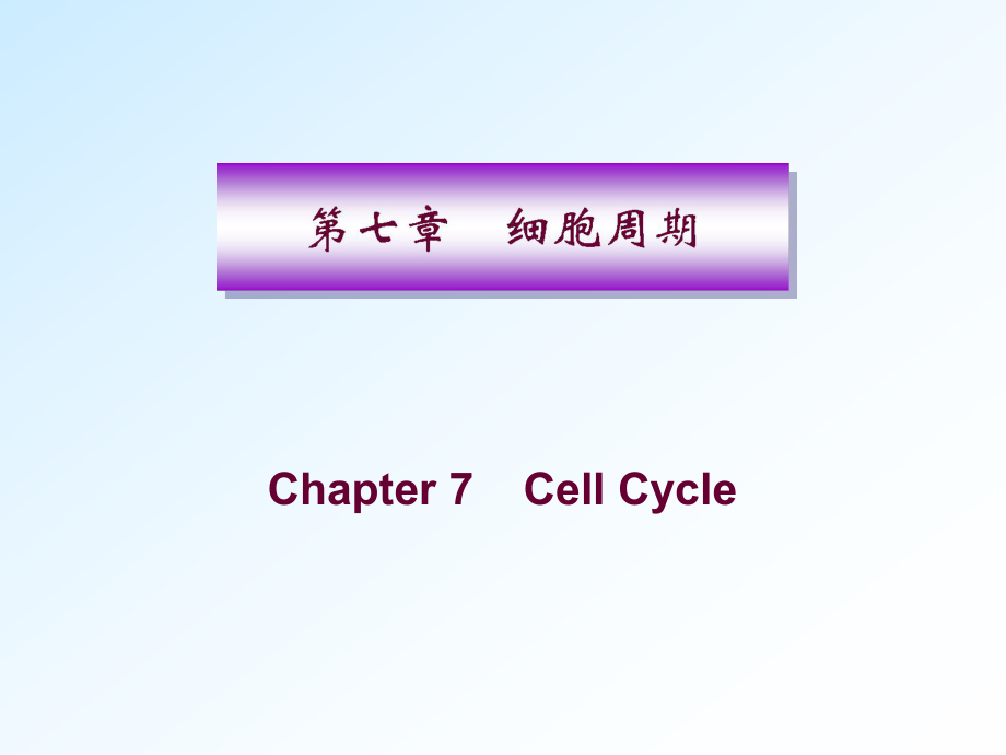 分子生物学：细胞周期-研究生课件_第1页