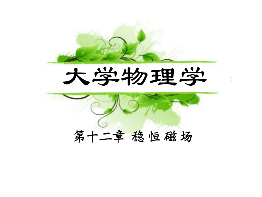 大學(xué)物理學(xué) 第十二章穩(wěn) 恒 磁 場(chǎng)_第1頁(yè)