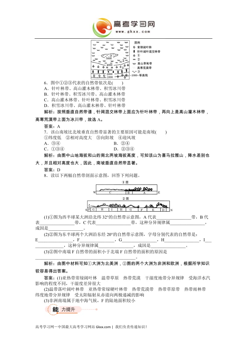 地理课时作业 3.3自然地理环境的差异2（湘教版必修1）_第2页